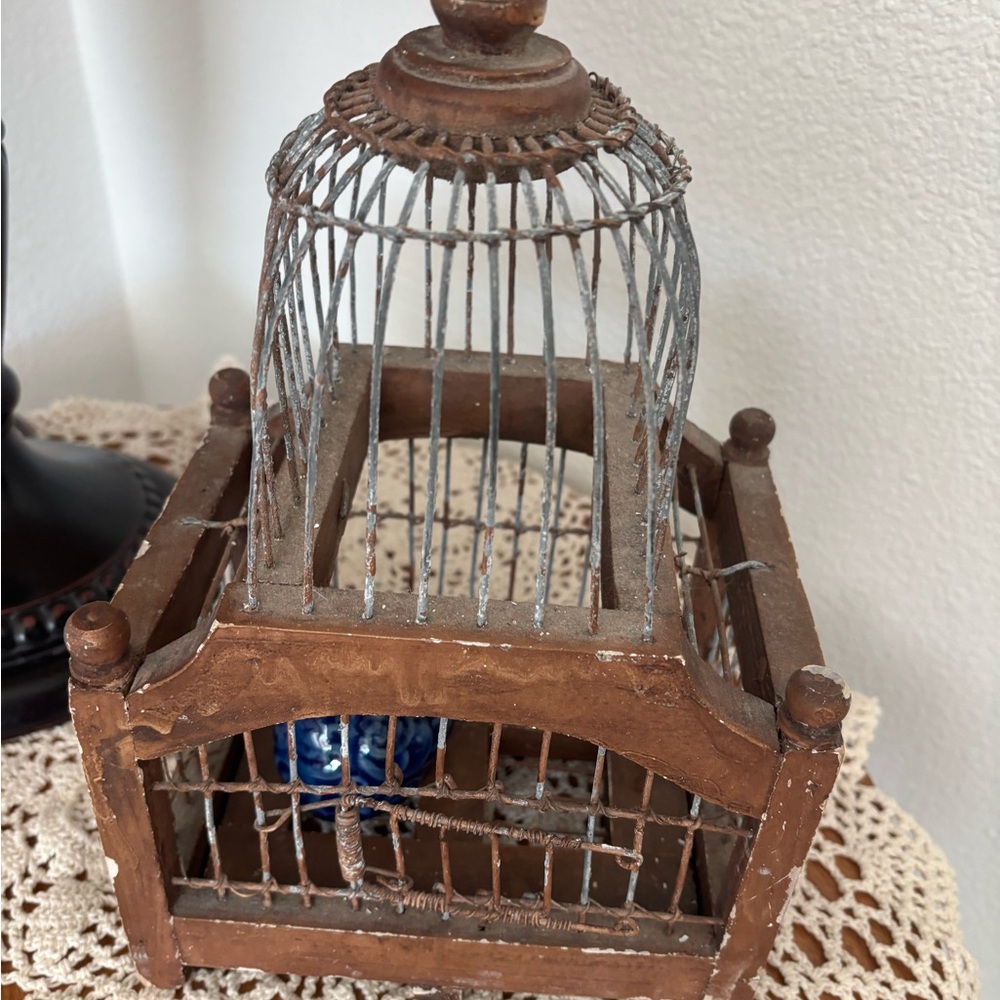 Rare Vintage Decorative Birdcage Adorable Charming Home 11.5x8 Decor Final Sale